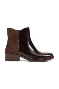 Geox botine cu toc jos pentru femei din piele D CAMEXIA