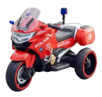 Motocicleta cu 3 roti, Kinderauto POLICE BJML5188 60W, 6V cu scaun tapitat, culoare rosu