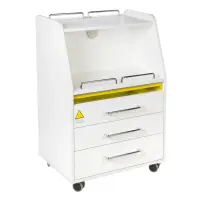 Dulap cosmetic cu roti, trei sertare, sterilizator UV incorporat, inaltime 82 cm, lemn