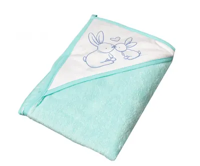Prosop copii cu capison 100x100cm Little Bunnies green