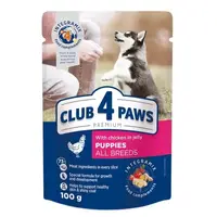 Hrana umeda premium caini, Club 4 Paws Puppy All Breeds, Pui, 100 g