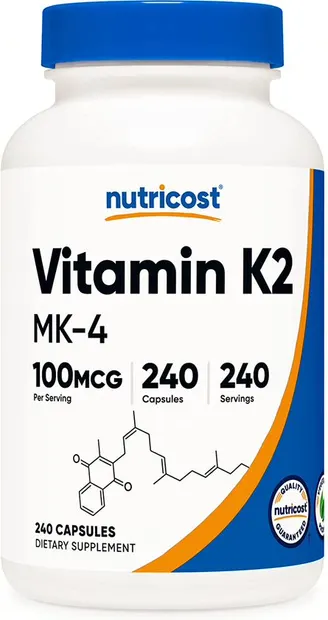 Vitamin K2, 100 mcg, 240 capsule, Nutricost
