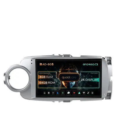 Navigatie 2K Toyota Yaris (2010-2018), Android, S-Quadcore 4GB RAM + 64GB ROM, 9.5 Inch - AD-BGS90042K+AD-BGRKIT104