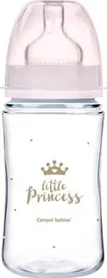 Biberon roz anticolici cu gat larg PP EasyStart Royal Baby, 240ml, Canpol babies