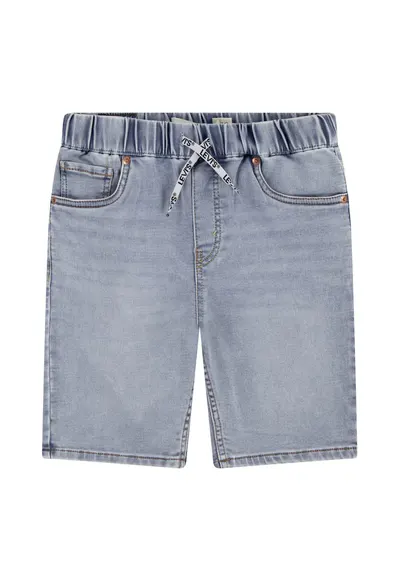 Bermude de denim cu talie ajustabila - Gri deschis