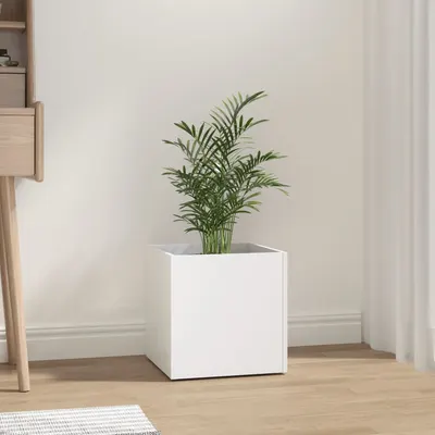 Gossi jardiniera cutie, alb, 40x40x40 cm, lemn prelucrat