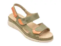 Sandale SUAVE kaki, 12501, din piele naturala