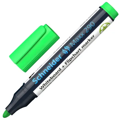Markere Schneider Maxx - 290, pentru tablă albă și flipchart, 3 mm, verde deschis