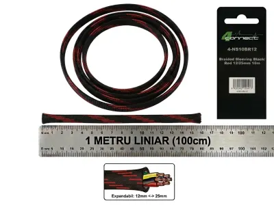 Tresa Cabluri FOUR Connect 4-NS10BR12, 12/25mm, Rosie/Neagra, Metru Liniar