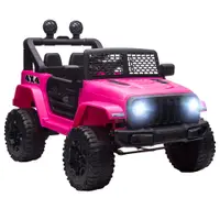 HOMCOM Mașină electrică pentru copii Propulsie spate 12 V 5 km/h Max. telecomandă Efecte luminoase și sonore 100x65x72cm Roz | Aosom Romania