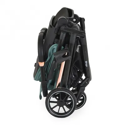 Carucior transformabil 2in1 Moni Bingo Marine Green cu sezut reversibil,pana la 4 ani sau 22kg,spatar reglabil,capotina XXL cu 4 sectiuni,pliere compacta cu unitatea scaunului, roti rezistente,husa picioare si geanta