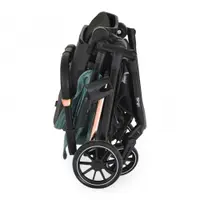 Carucior transformabil 2in1 Moni Bingo Marine Green cu sezut reversibil,pana la 4 ani sau 22kg,spatar reglabil,capotina XXL cu 4 sectiuni,pliere compacta cu unitatea scaunului, roti rezistente,husa picioare si geanta