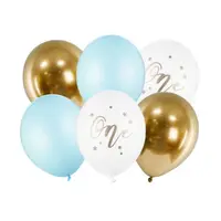 Baloane latex one albastru 30 cm 6 buc