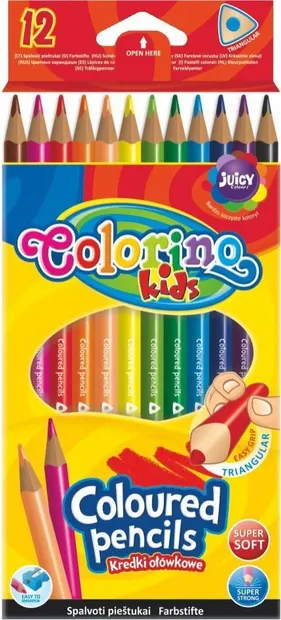 Creioane triunghiulare colorate Colorino Kids - 12 culori