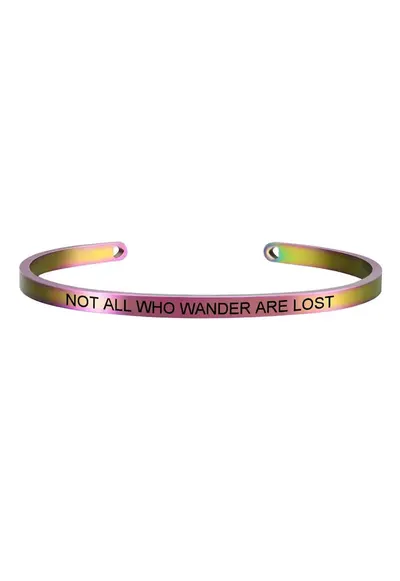 Bratara mov - in degrade - ajustabila - gravata Not all who wander are lost P8