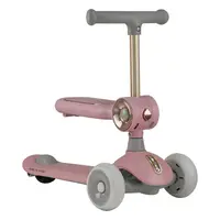 Trotineta copii cu sezut, Transformabila 2in1, Bebe Stars, Scooter Xride, Cu lumini, Conform cu EN71-1:2014+A1:2018, EN71-2:2020, EN71-3:2019+A1:2021, Pink
