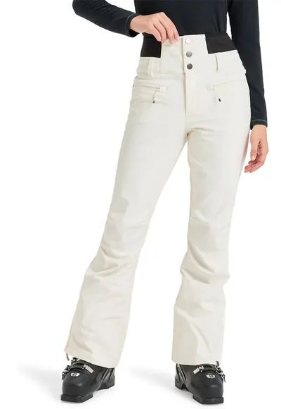 Pantaloni cu talie inalta pentru ski Rising - Alb