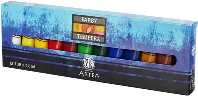 Vopsele tempera Astra - 12 culori, 20 ml