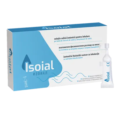 Solutie salina izotonica pentru inhalare Isoial, 15 flacoane x 5ml, NaturPharma
