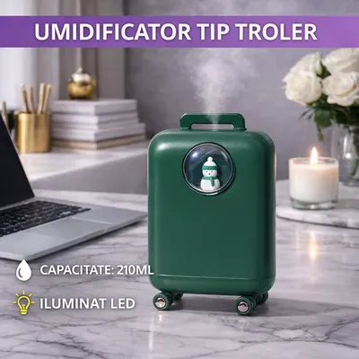 Umidificator de aer cu ultrasunete, 210ML, cu iluminat LED, pentru casa si birou STH-5