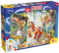 Puzzle cu două fețe Lisciani pentru colorat 108 piese- Cartea junglei