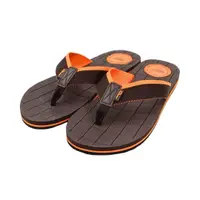 Șlapi flip-flop bărbați, Perletti, maro cu portocaliu, 42 EU