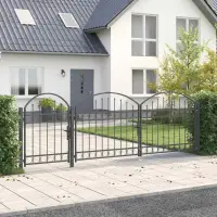 vidaXL Poartă pentru Gard cu Vârf Arcuit ASSEN 4 x 1,25 m Oțel Gri