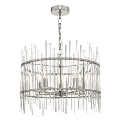 Lampa suspendata Olyn 5lt Pendant Polished Nickel & Glass