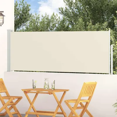 vidaXL Copertină laterală retractabilă de terasă, crem, 100 x 314 cm