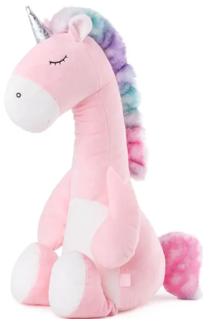 Jucărie moale pentru bebeluşi Tedsy - Unicorn, roz, 35 cm