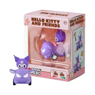 Figurina cu vehicul, Yume, Hello Kitty and Friends, Zoom Hero S1, Kuromi
