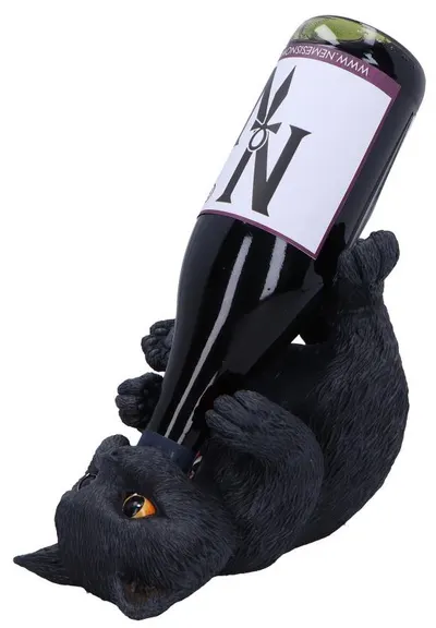Suport pentru sticle Nemesis Now Adult: Gothic - Cat Guzzler, 18 cm