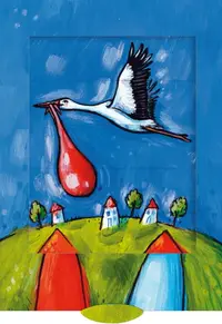 Felicitare de salutare Living Card - barză