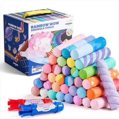 Set de cretă colorată Jarmelo – 36 culori, cu suporturi