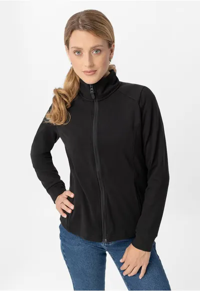 Hanorac fleece cu fermoar - Slim Fit - dama - F-Moya - negru - Negru