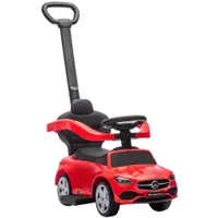 AIYAPLAY Premergător copii Mercedes-Benz cu licență, mașină de împins cu mâner detașabil, 91 x 40 x 83 cm, roșu | Aosom Romania