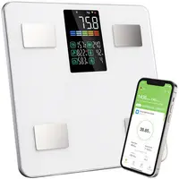 Cantar corporal smart, 8 indicatori, LCD, Feelfit, 226 kg, 30 x 30 x 3 cm, alb