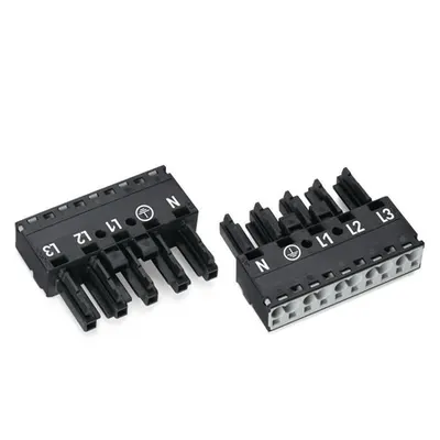 Socket; 5-pole; Cod. A; 4,00 mm²; black