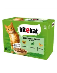 KITEKAT Delicate Flavours in sos 12x85g hrana umeda pisici, din curcan, iepure, pasare