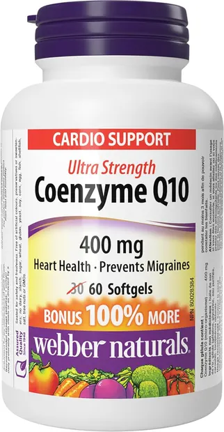 Coenzyme Q10, 400 mg, 60 capsule gelatinoase moi, Webber Naturals