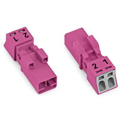 Plug; 2-pole; 1,50 mm²; pink