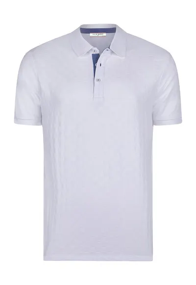 Tricou polo cu model uni - Alb murdar