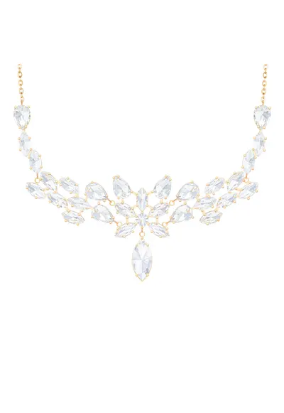 Colier cu cristale albe placat cu aur de 18K Glamour