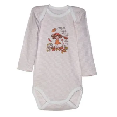 Body maneca lunga DL10 Little Girl roz/alb dungi, Danina | 18 luni