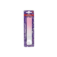 Set 6 lumânări pentru tort, Celebright, roz degrade, bază albă, 15 cm