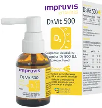 Impruvis D3Vit 500, Vitamina D3 500 U.I. cu SPRAY, 20 ml