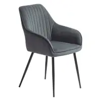 Set de scaune de sufragerie gri cu cotiere 2 buc. tapițat Nolan Stripe – Unique Furniture