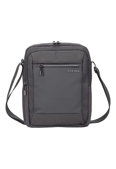 Geanta crossbody unisex cu buzunare multiple - Gri