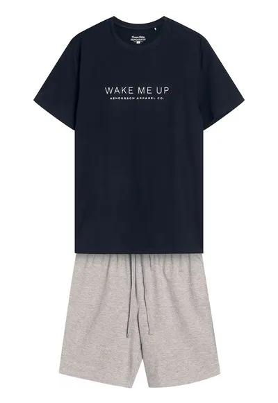 Pijama barbati Dare negru gri - Multicolor