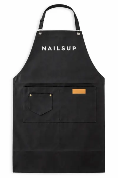Șorț Profesional NAILSUP – Negru, cu Buzunare Funcționale